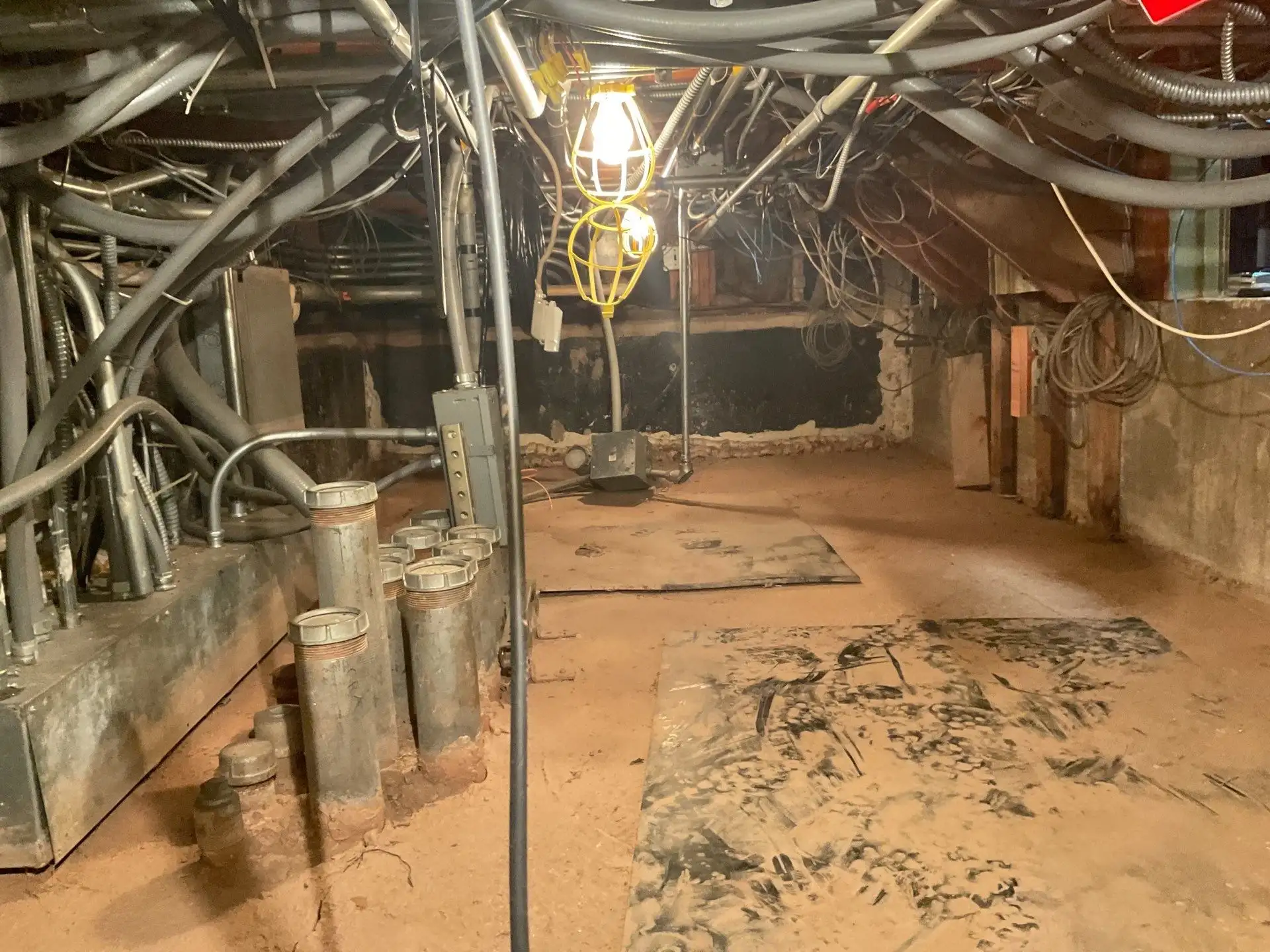 silt all over the floor due to water intrusion